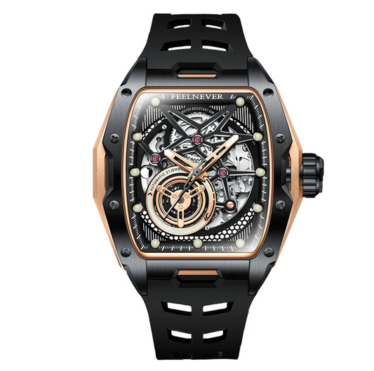 Feelnever Skeleton Mechanical Watch Sapphire 50M Waterproof