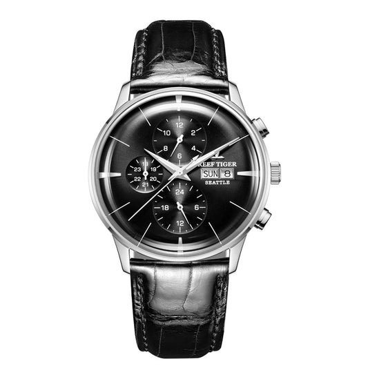 Reef Tiger/RT Top Brand Luxury Casual Watch Men Genuine Leather Strap