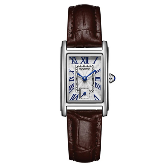 Sanda Quartz Watch Elegant Rectangle Dial Waterproof