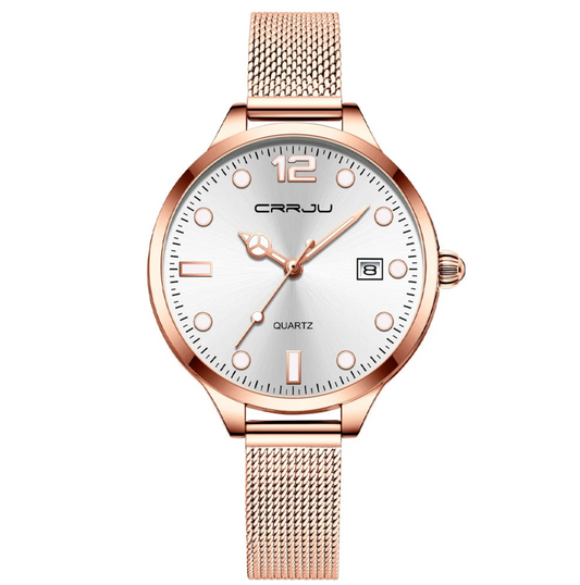 Crrju Women's Quartz Watch Pointer Design Water Resistant