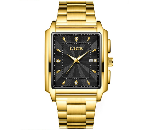 Lige Fashion Square Quartz Ladies Watch Waterproof