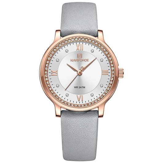 Naviforce Quartz Waterproof Watch with Leather Strap
