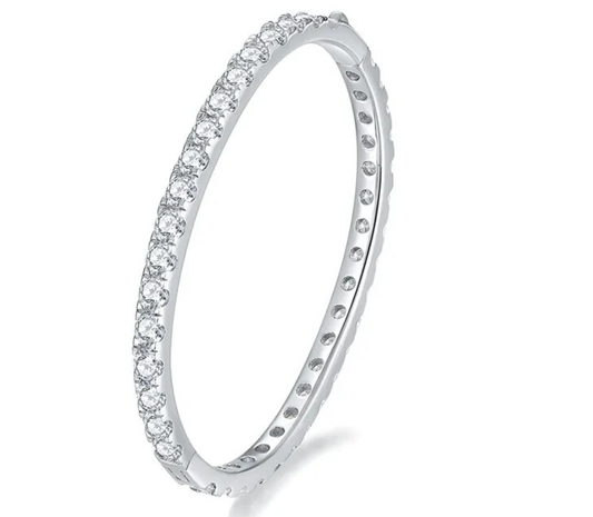NeeTim Moissanite Diamond Bracelet S925 Sterling Silver with 18K Gold Plated Hand Circles Bangle Fine Jewelry for Women