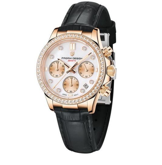 Pagani Design Automatic Quartz Sapphire Glass Leather Waterproof