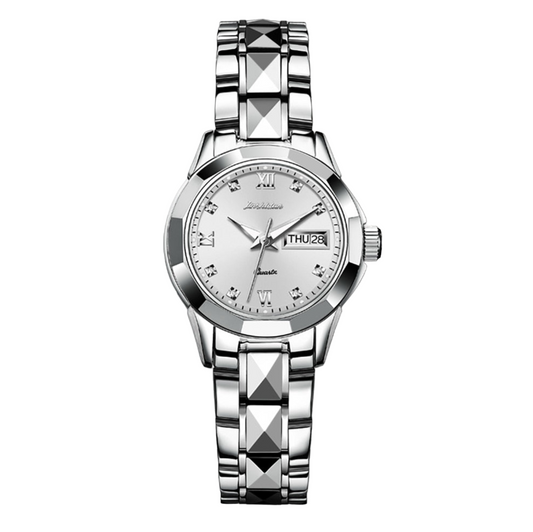 Jsdun Watch Silver Gold Waterproof Stainless Steel