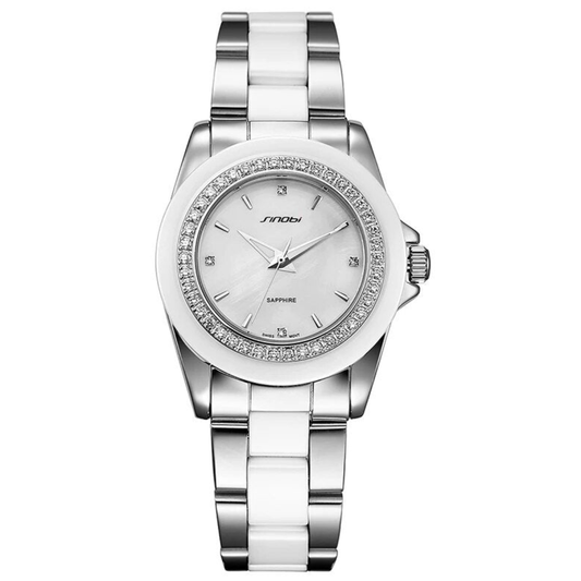 Sinobi Ceramic Watch Diamond look Quartz Movement