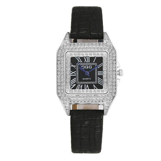 DQG Quartz Watch Retro Rectangle Leather