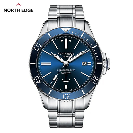 North Edge Anchor 42mm Mens Watch Luxury Sapphire Glass MIYOTA 8215 Automatic Movement and Waterproof