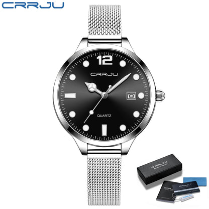 Crrju Women's Quartz Watch Pointer Design Water Resistant