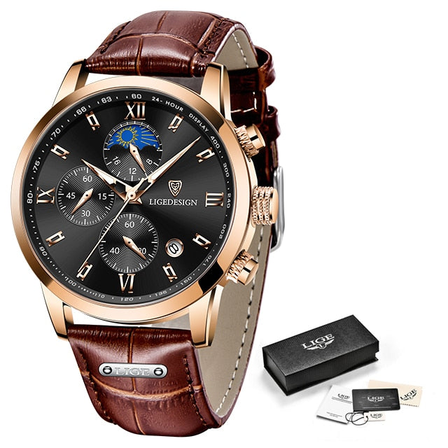 Lige Men's Watches Business Fashion Quartz