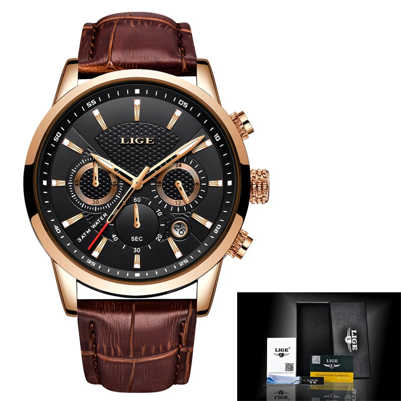 Lige Men's Watches Business Fashion Quartz