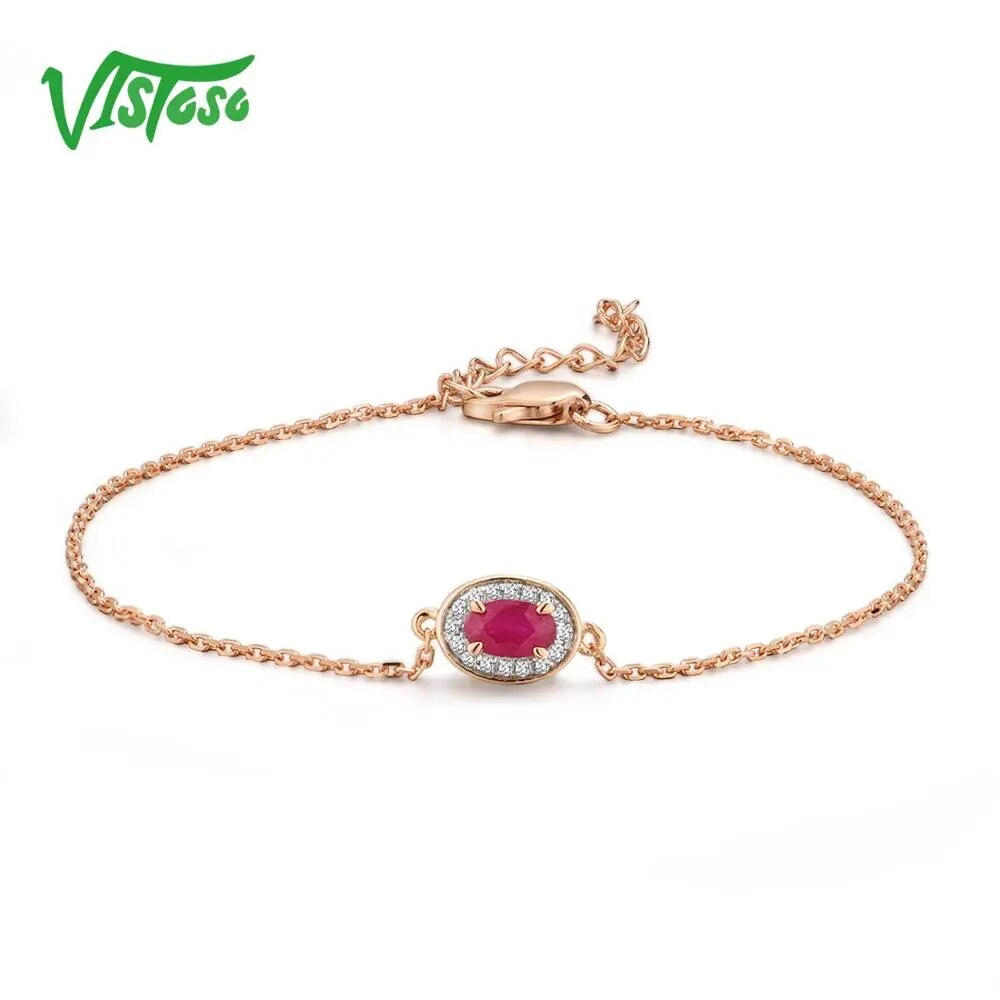 Victoso 14K W/Y/R Gold Bracelets Fancy Pink/Blue Sapphire/Emerald/Ruby