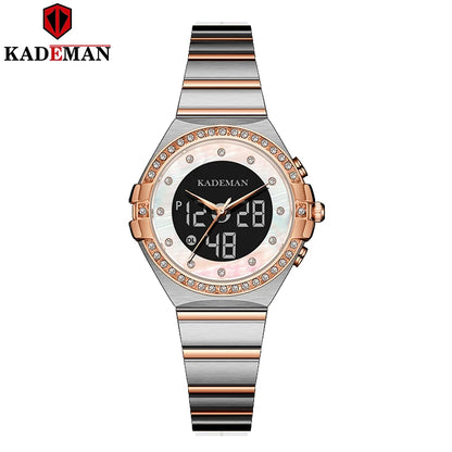Kademan Watch with LED Analog Digital Display and Quartz Movement and Water Resistant
