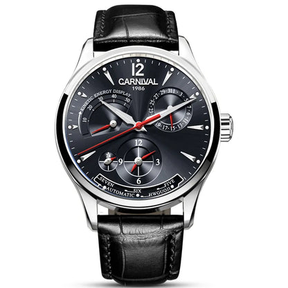 Carnival Dual Time Zone Watch Automatic Multifunction Sapphire Glass and Water Resistent