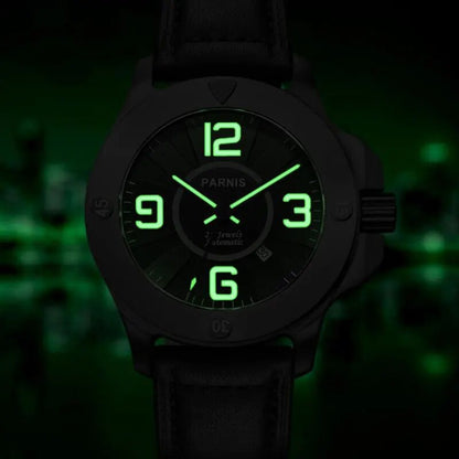 Parnis 47mm Mechanical Watch Miyota 821A Movement Sapphire Glass Luminous