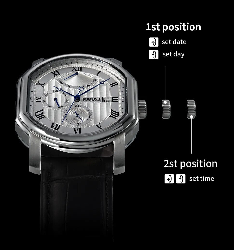 Berny Watch with Miyota 9110 Automatic Movement