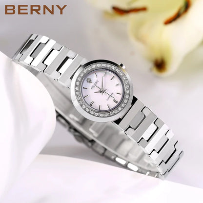 Berny Women Quartz Watch Stainless Steel Waterproof Sapphire