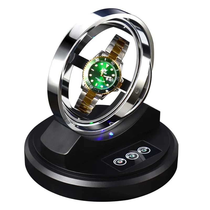 Automatic Watch Winder, strong metal material and Led Lights, battery and USB powered