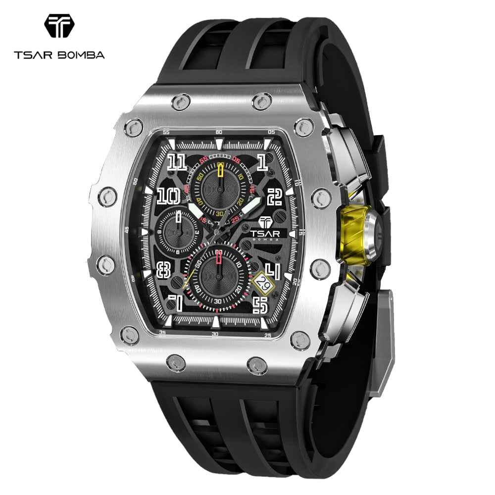 Tsar Bomba Sports Watch Waterproof Stainless Steel Sport Chronograph