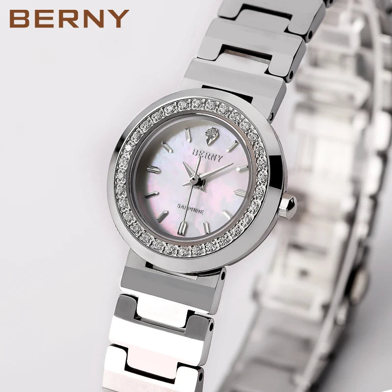 Berny Women Quartz Watch Stainless Steel Waterproof Sapphire