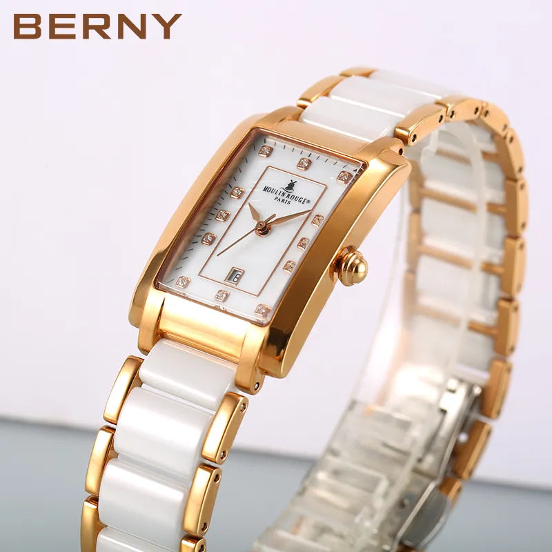 Berny Quartz Ceramic Waterproof Watch Moulin Rouge