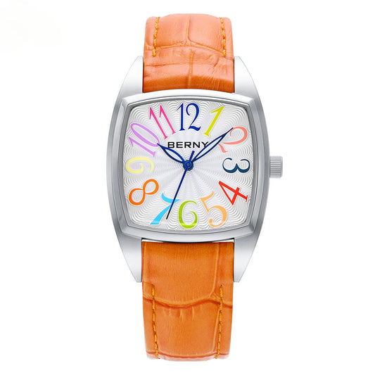 Berny Colorful Numeral Quartz Watch Luminous Hands Waterproof