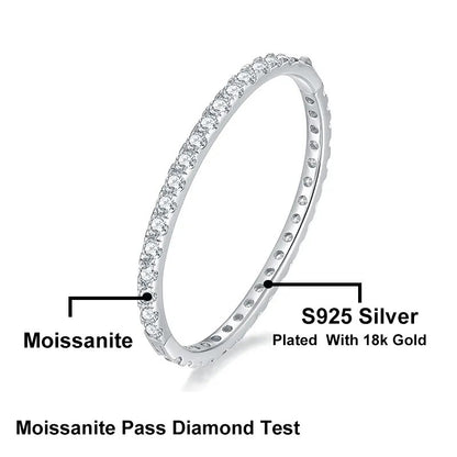 NeeTim Moissanite Diamond Bracelet S925 Sterling Silver with 18K Gold Plated Hand Circles Bangle Fine Jewelry for Women