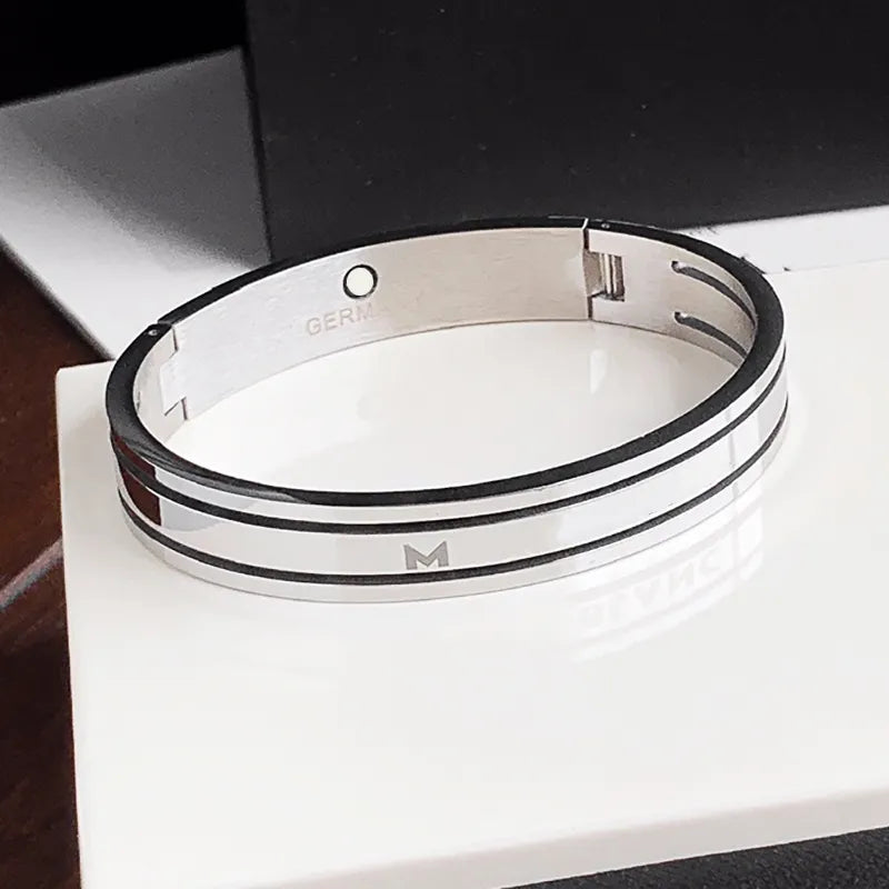 MB Stainless Steel Bracelet For Men With White Star 20CM