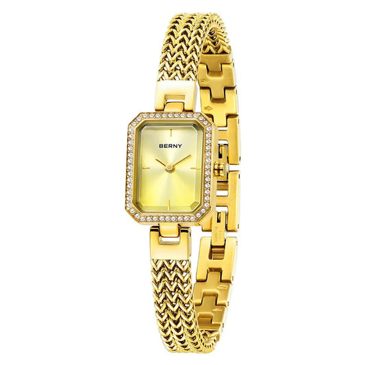 Berny Classy Gold Small Rectangle Watch