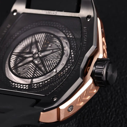 Feelnever Skeleton Mechanical Watch Sapphire 50M Waterproof