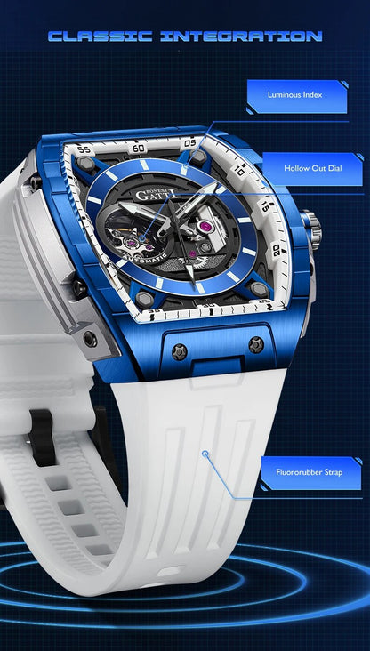 Bonest Gatti Watch Automatic Mechanical Waterproof Sapphire Skeleton Luminous