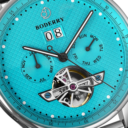 Boderry Men's Watch, Automatic, Water Resistant, Date Display, Stopwatch and beautiful simple design.