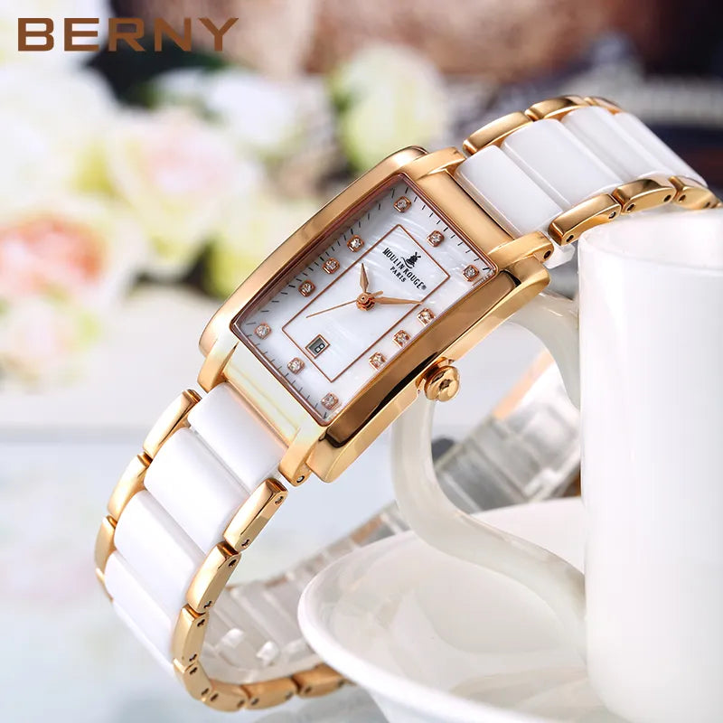 Berny Quartz Ceramic Waterproof Watch Moulin Rouge