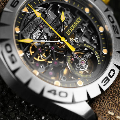 Boderry Skeleton Titanium Watch Automatic Waterproof Sapphire Glass