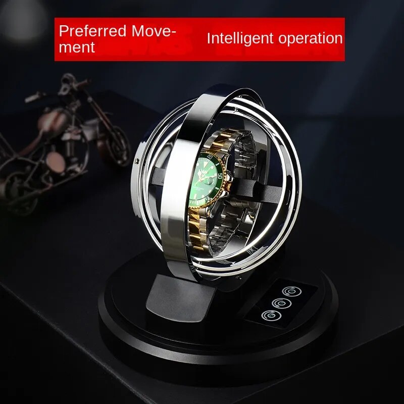 Automatic Watch Winder, strong metal material and Led Lights, battery and USB powered