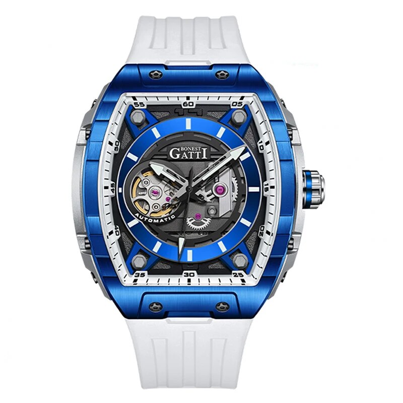 Bonest Gatti Watch Automatic Mechanical Waterproof Sapphire Skeleton Luminous