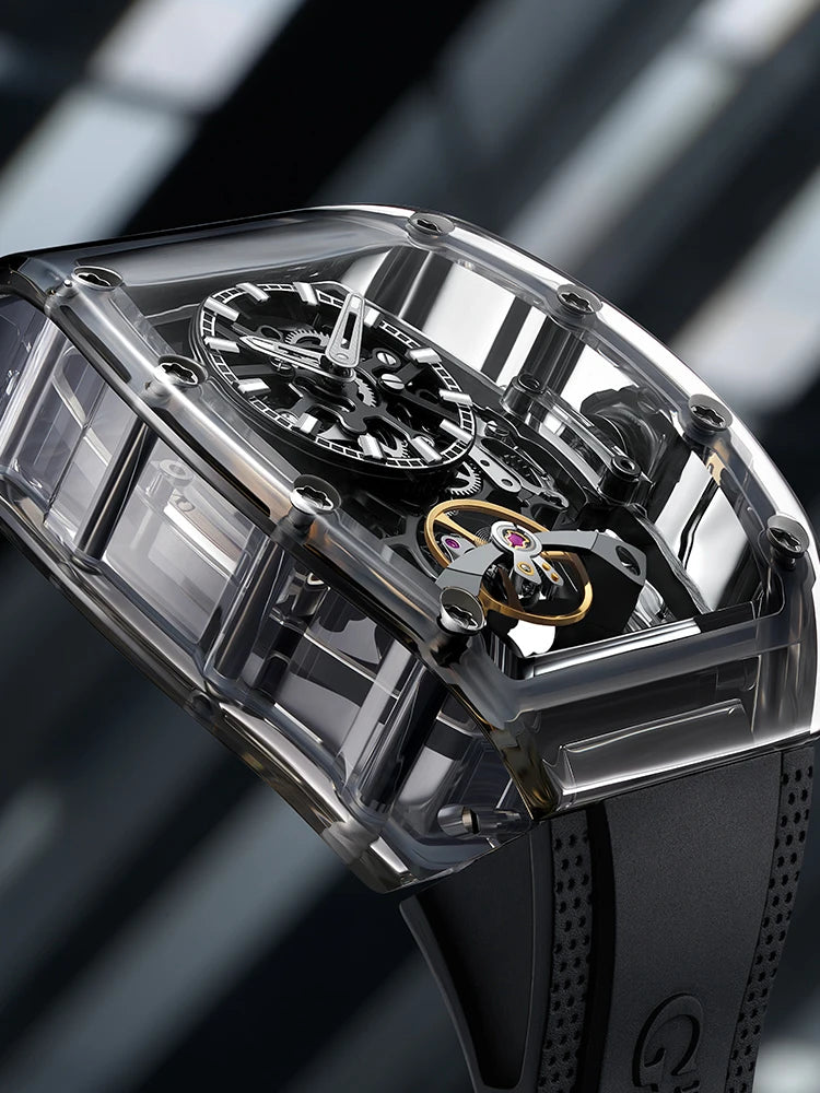 Bonest Gatti Automatic Watch Skeleton Luminous Barrel