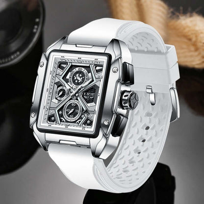 Lige Watch Square Casual Sport Quartz Chronograph