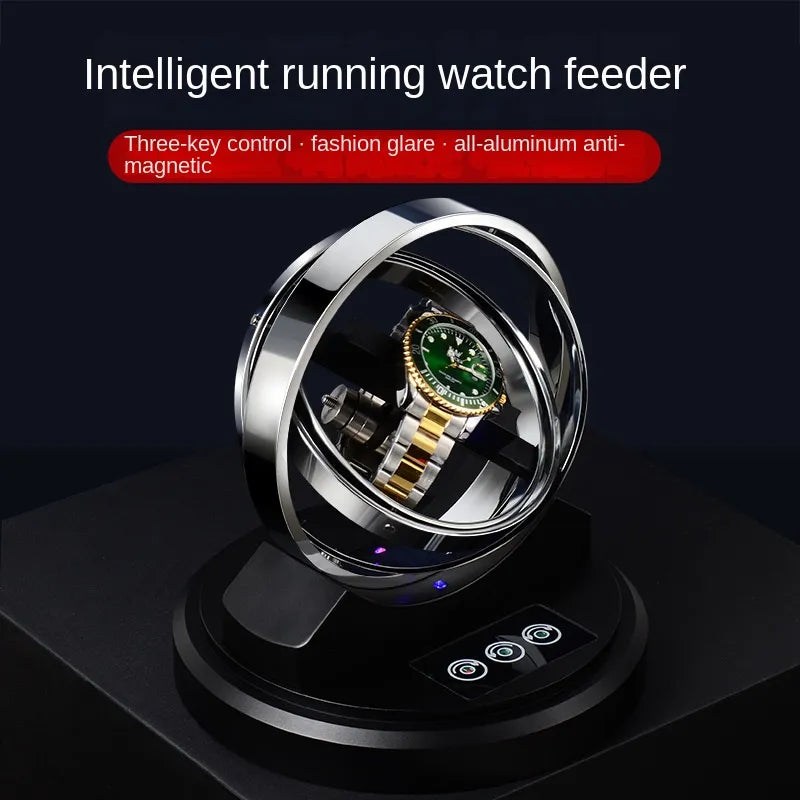 Automatic Watch Winder, strong metal material and Led Lights, battery and USB powered