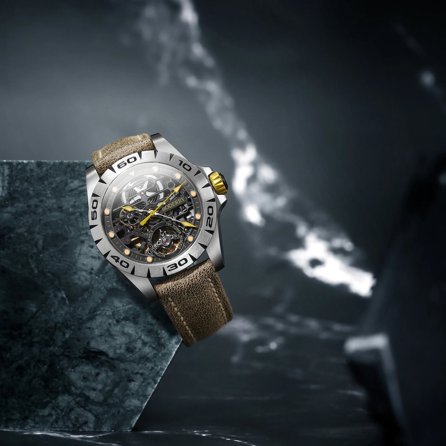 Boderry Skeleton Titanium Watch Automatic Waterproof Sapphire Glass