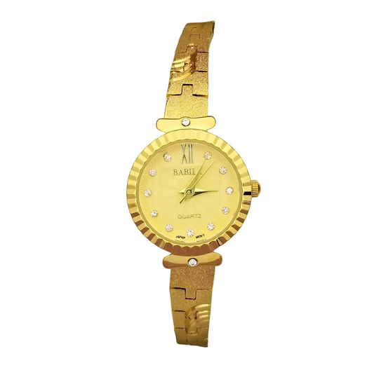 Babila Watch Stainless Steel with 24k Thick Plated Gold Decorations