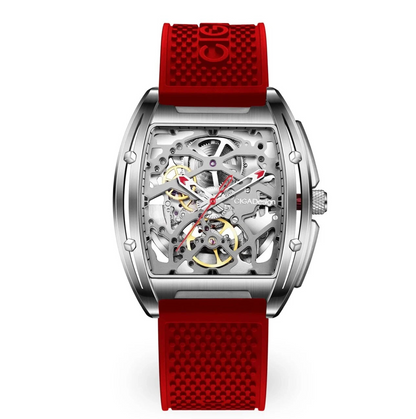 CIGA DESIGN Skeleton Automatic Watch Stainless Steel Case Sapphire Crystal Silicone Strap