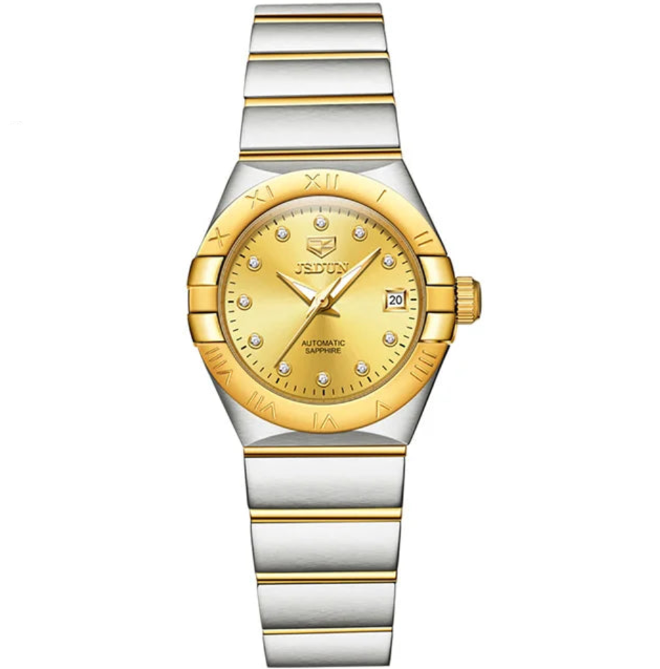 Jsdun Automatic Watch Luxury Sapphire Mirror Waterproof Ladies Wristwatch