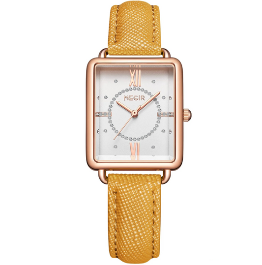Megir Fashion Quartz Watch with beautiful Leather Strap and Water Resistant