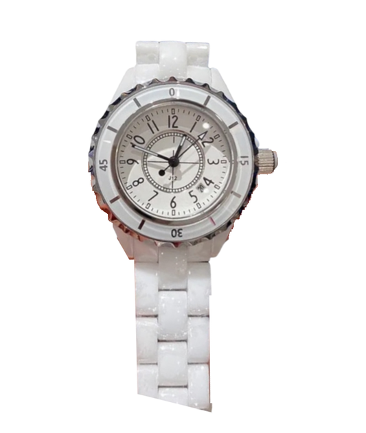 高品质手表 33 毫米全砖时尚设计师手表白色表盘石英