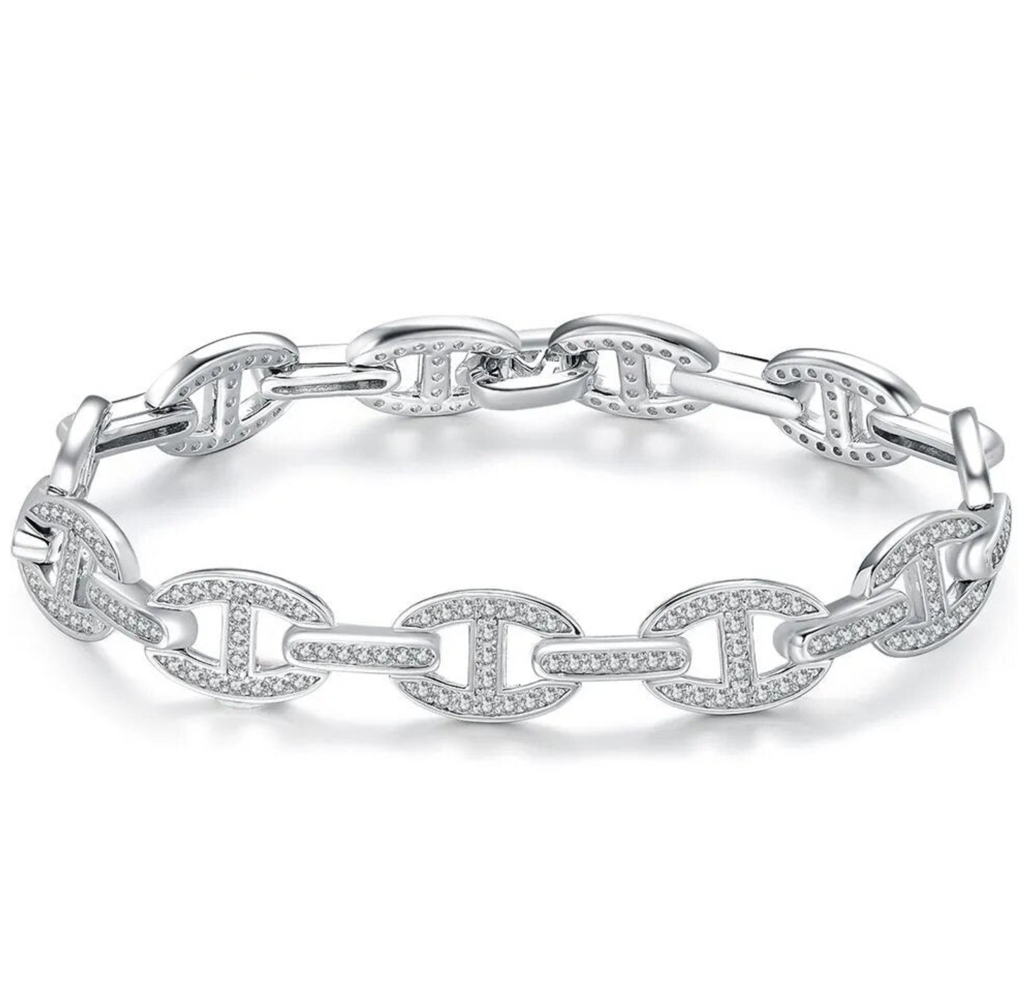 Wong Rain 100% 925 Sterling Silver Sparkling Bracelet