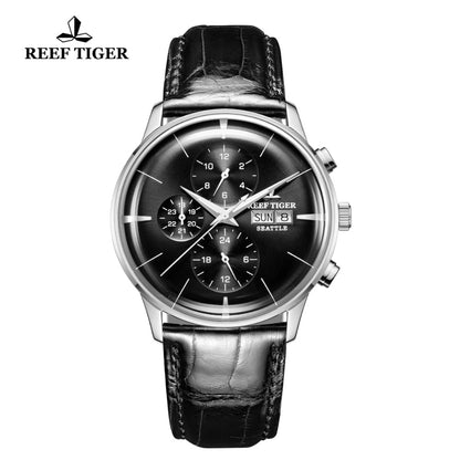Reef Tiger/RT Top Brand Luxury Casual Watch Men Genuine Leather Strap